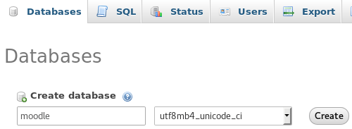 Create database with utf8mb4_unicode_ci collation in phpMyAdmin