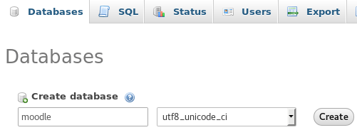 Create database with utf8_unicode_ci collation in phpMyAdmin